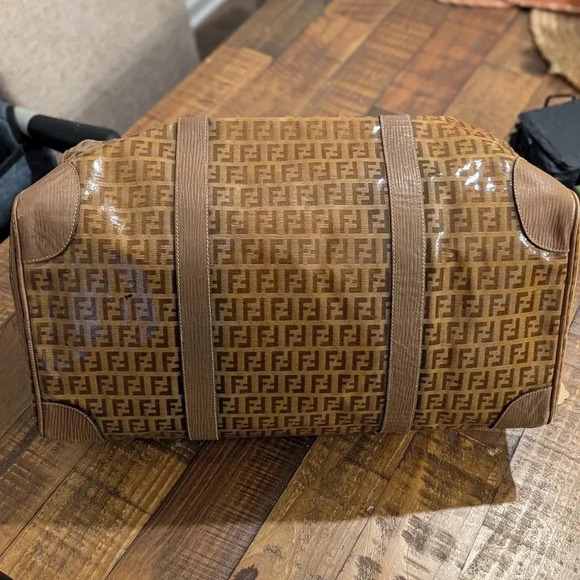 Authentic FENDI Boston Bag in Brown Zucca Coated Canvas - Picture 5 of 14